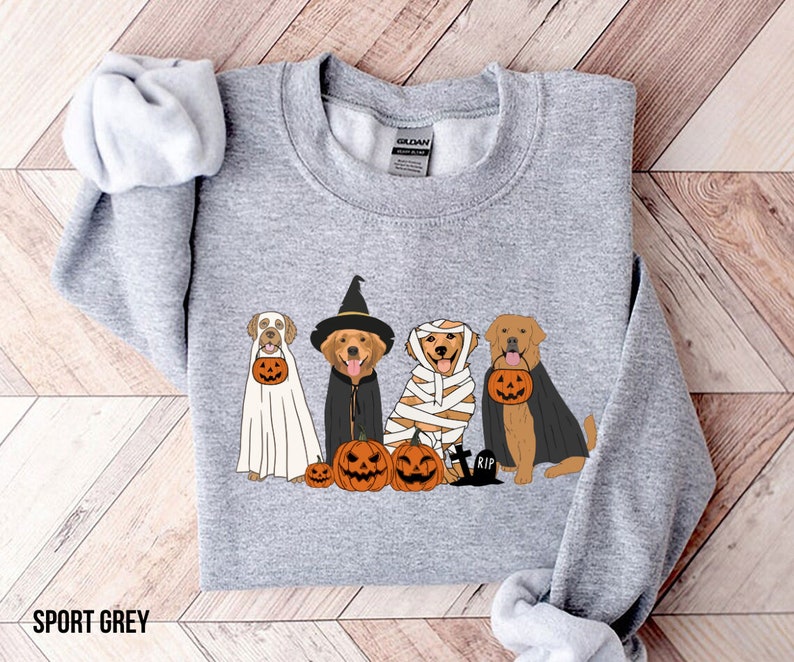 Golden Retriever Ghost Dogs sweatshirt, Halloween Dog Sweatshirt, Halloween Sweatshirt, Halloween Sweater, Ghost Sweatshirt, Ghost Dog Shirt