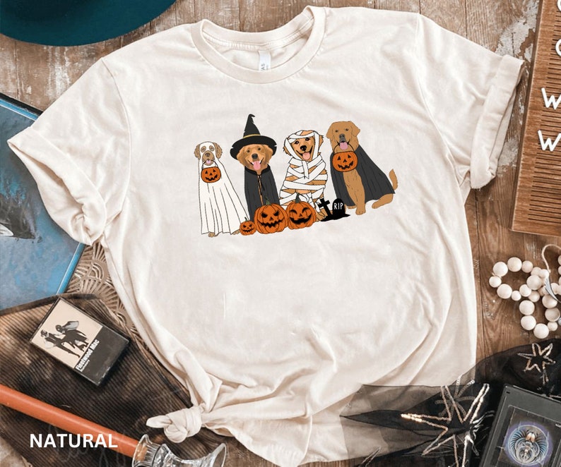 Golden Retriever Ghost Dogs T-shirt, Halloween Dog T-shirt, Halloween T-shirt, Ghost T-shirt, Ghost Dog Shirt