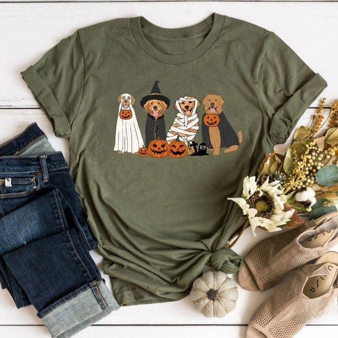 Golden Retriever Ghost Dogs T-shirt, Halloween Dog T-shirt, Halloween T-shirt, Ghost T-shirt, Ghost Dog Shirt