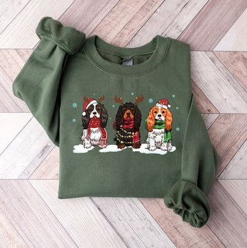 Cavalier King Charles Spaniel Christmas Sweatshirt, Christmas Dog Shirt, King Charles Spaniel Shirt, Dog Mom sweater, Dog Lover Sweatshirt