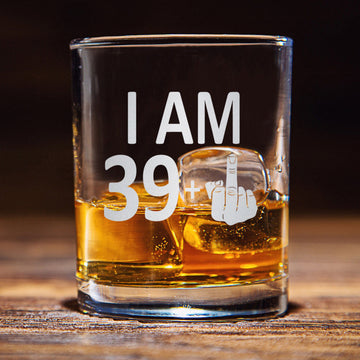 I Am 39+1, Funny Wine Glass, Whiskey Glass, Gift For Dad