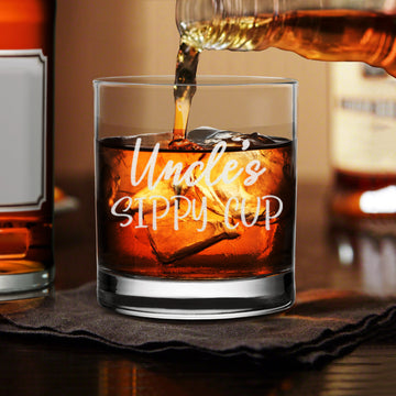 Uncle's Sippy Cup, Funny Wine Glass, Whiskey Glass, Gift For Uncle