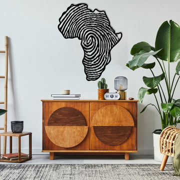 Africa Metal Wall Art, Fingerprint Metal Wall Map, African Wall Decor, Housewarming Gift, Living Room Decor, Above Bed Decor, Wall Hanging