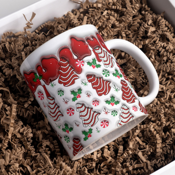 Christmas Tree Cakes 3D Inflated Effect Printed Mug Christmas Gift