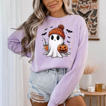 Halloween Ghost SweatShirt, Cute Ghost Shirt, Womens Halloween Shirt, Cute Fall Shirt, Spooky Season Shirt, Gift For Halloween