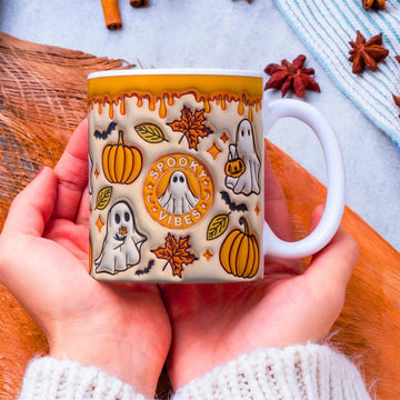 spooky season 3d inflated effect printed mug cute ghost pumpkin spice halloween gift halloween party fall autumn spooky gift halloween mug fall mug