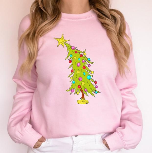 Whimsical Christmas Tree Shirt, Christmas Tree Sweatshirt, Whimsical Tree, Trendy Christmas Tree Sweatshirt, Christmas Lights Tree