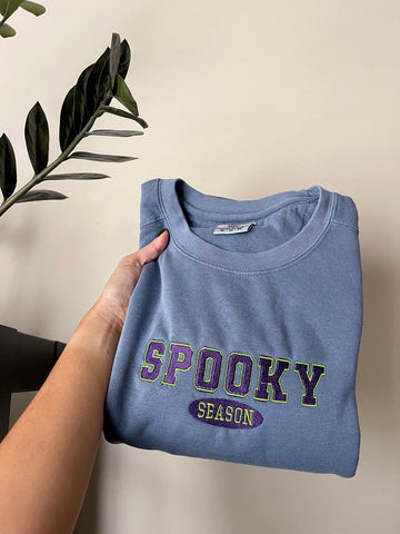 HALLOWEEN SWEATSHIRT Spooky Season Sweatshirt Halloween Crewneck Embroidered Halloween Sweatshirt Spooky Halloween Outfit Boo