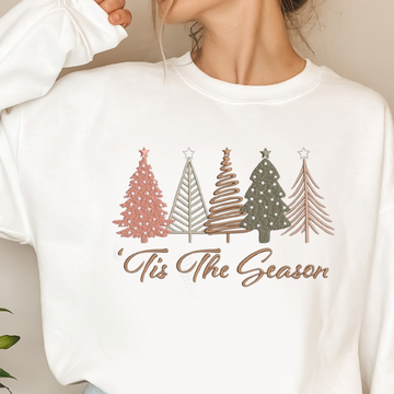 tis the season embroidery shirt sweatshirt hoodie christmas trees sweatshirt womens christmas sweatshirt holiday sweater cute christmas sweatshirt christmas gift winter shirt