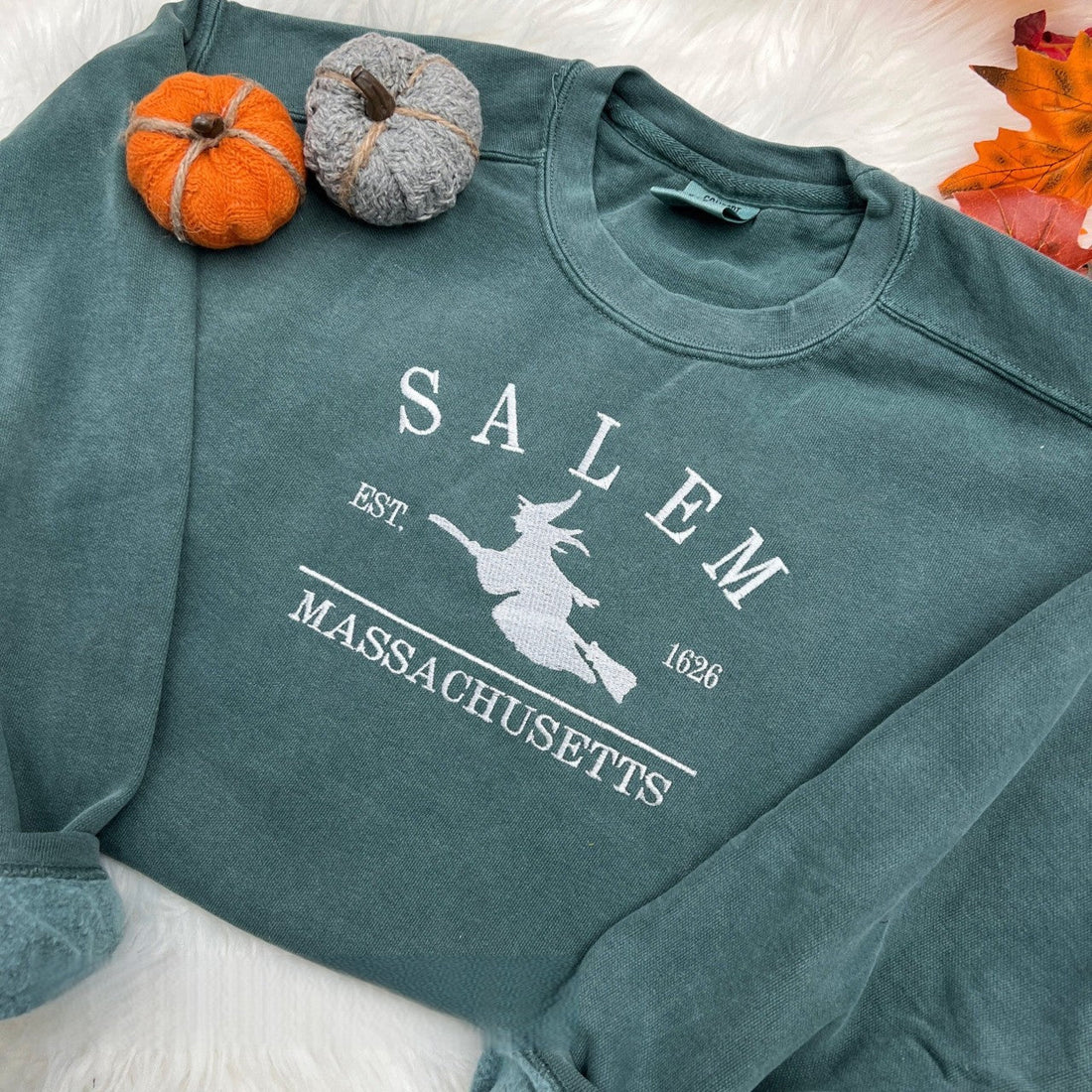 Embroidered Salem Sweatshirt, Salem Massachusetts, Halloween Sweatshirt, Witches Sweatshirt, Witches Brew Sweatshirt, City Sweatshirt