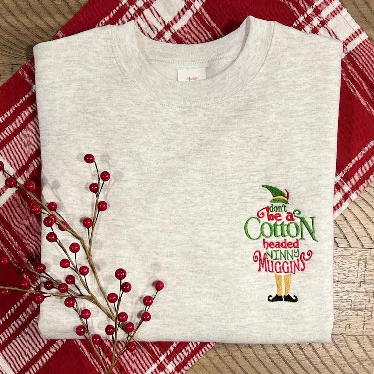 Cotton Headed | Christmas Crewneck | Embroidered Christmas Sweater