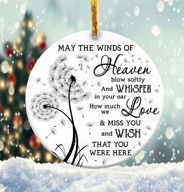 May the Winds of Heaven Memory Ornament, Round Christmas Ornament, Xmas Ornament