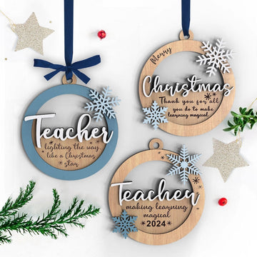 Set Of 3 Christmas Teacher Ornament, School Teacher Gift | Christmas Ornament | Gift from Student