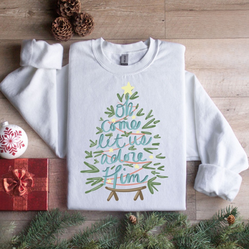 Let Us Adore Him Sweatshirt, Religious Christmas Gifts, Christian Christmas Hoodie, Nativity Xmas Shirt, Love Like Jesus Shirt, Holiday Tees