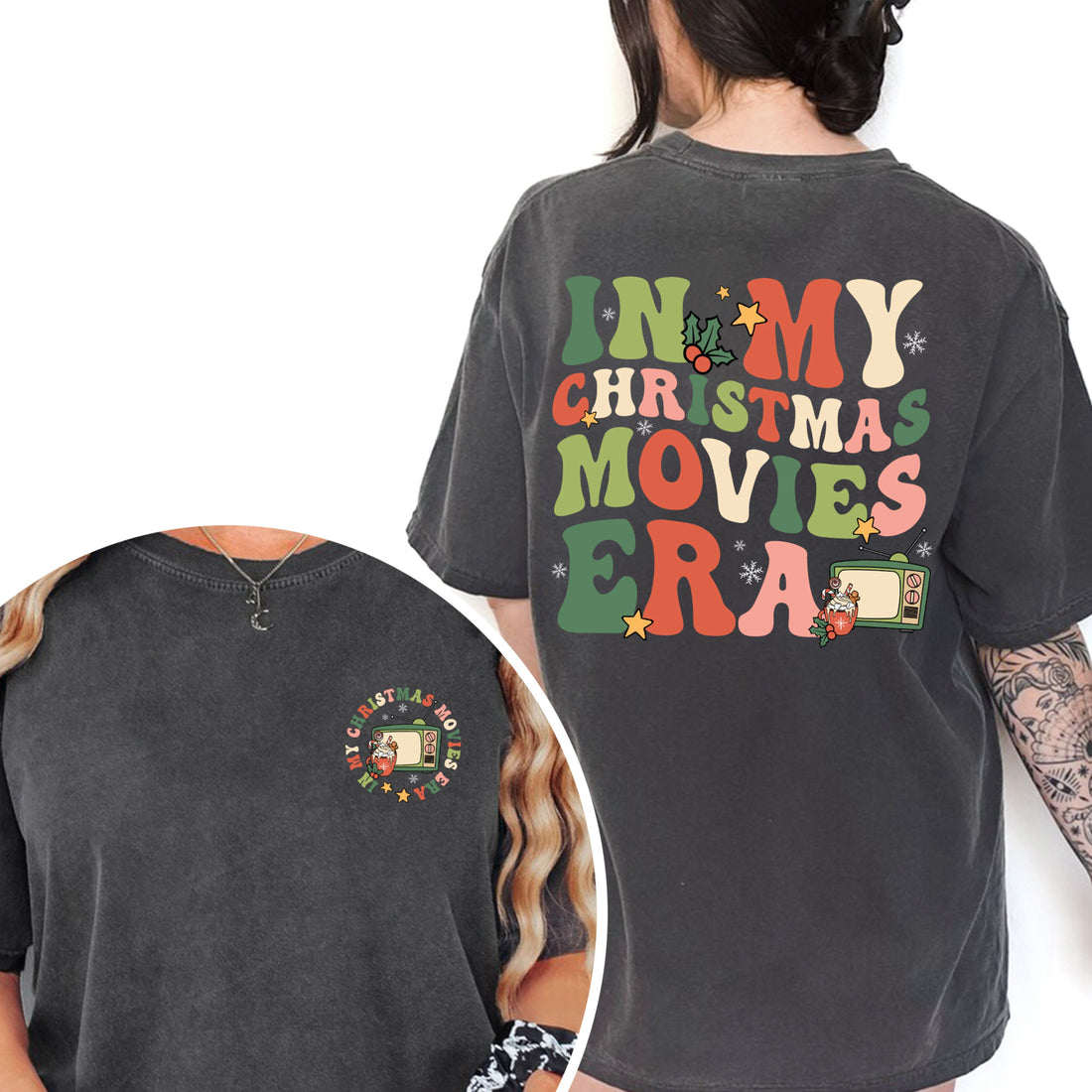 In My Christmas Movies Era Shirt, Christmas Movie Lovers, Christmas Movie Watching Shirt, Holiday Spirit Shirts, Christmas Gifts