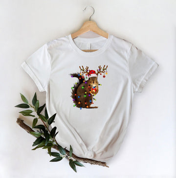 Squirrel Christmas Lights Shirt, Funny Christmas T-Shirt, Xmas Party Shirt, Family Christmas Shirt, Holiday Tee, Gift For Christmas