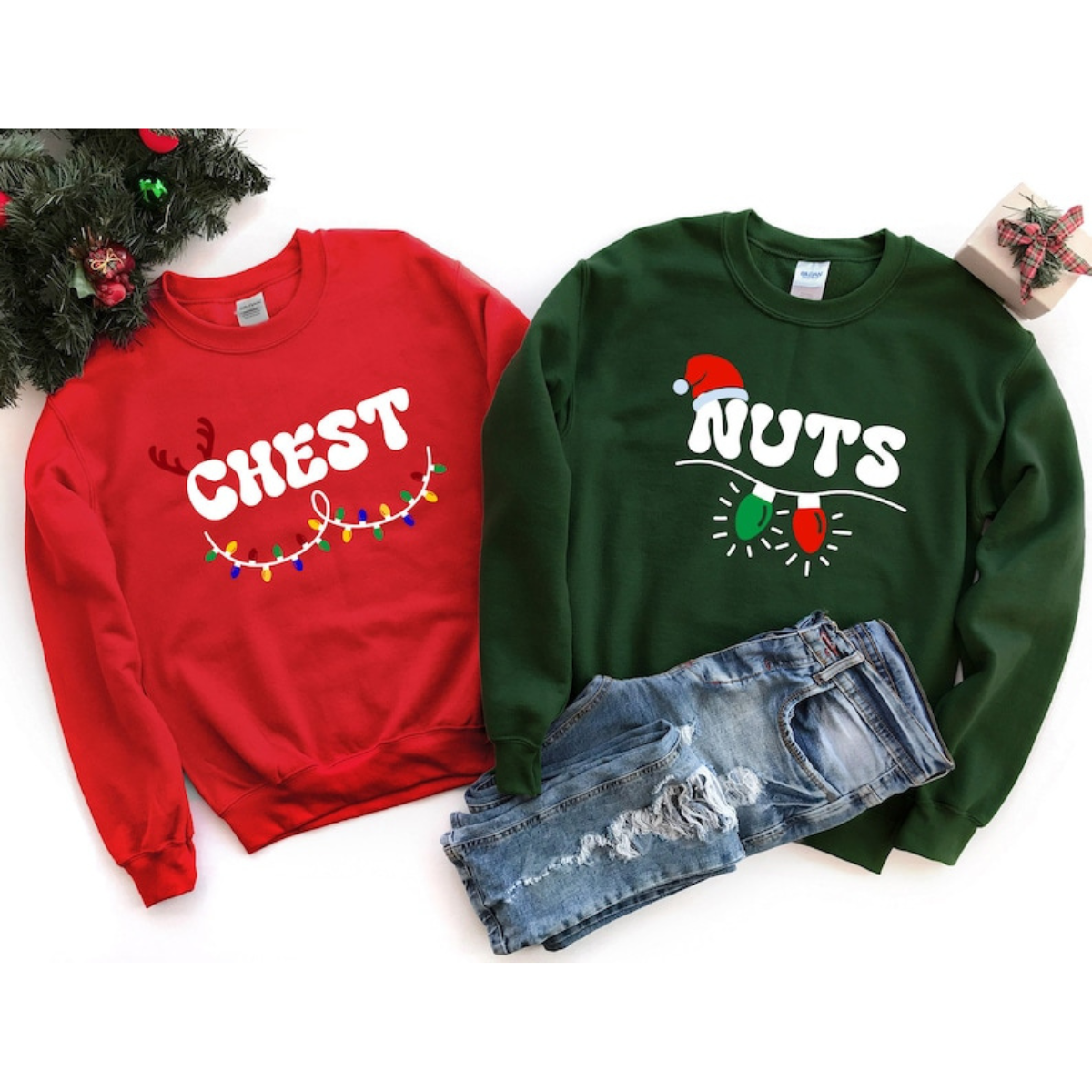 Chest Nuts Couples Matching Sweatshirts, Christmas Couples sweatshirt, Matching Couple Christmas Sweatshirt, Holiday couple Sweatshirt,