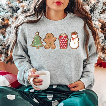 Cute Gingerbread Cookies Sweatshirt, Womens Christmas Sweatshirt, Merry Christmas, Cute Christmas Cookies Sweatshirt, Holiday Sweater