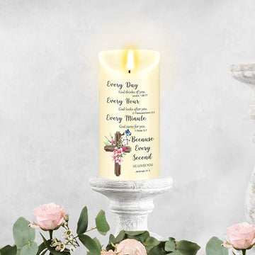 Gerrii Christian Gifts for Women LED Candles Religious Gifts for Women Led Flameless Candles Inspirational Candles Gifts with Bible Verse and Prayers Scripture Gifts for Women