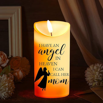 Sympathy Gifts for Loss of Mother LED Flameless Candles Angel Memorial Candles in Remembrance of My Mother Memorial Candles for Loss of Loved One Mom Sympathy Candle