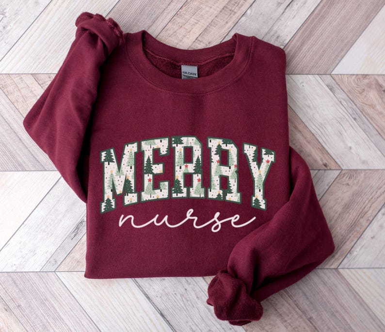 merry nurse sweatshirtchristmas nurse sweaterchristmas nurse crewnecknurse christmas giftregistered nurse giftchristmas gift for nurse