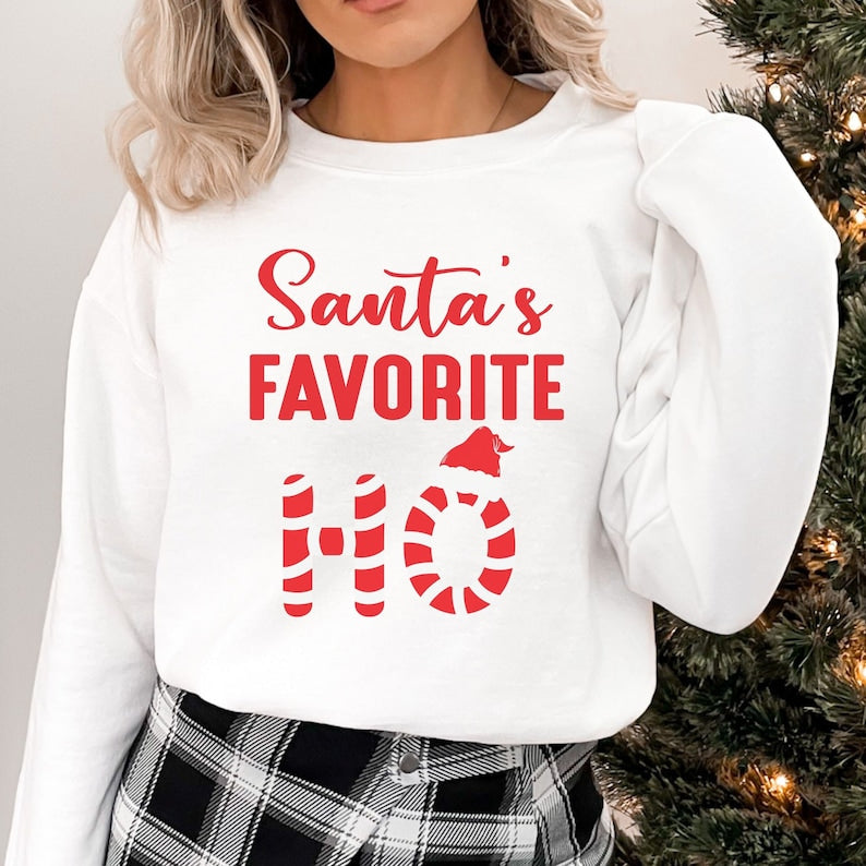 Santa's Favorite Ho Sweatshirt, Christmas Sweatshirt, Funny Christmas sweater, Christmas Party Shirt, Santas Ho Shirt