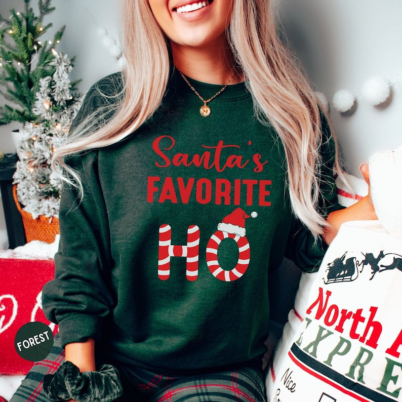 Santa's Favorite Ho Sweatshirt, Christmas Sweatshirt, Funny Christmas sweater, Christmas Party Shirt, Santas Ho Shirt