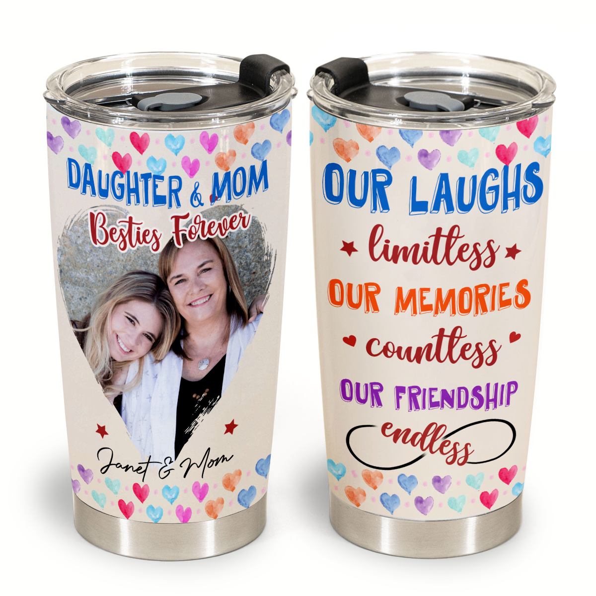 Personal Mother's Day Gifts - Daughter And Mom Besties Forever - Coffee Tumbler Personalized