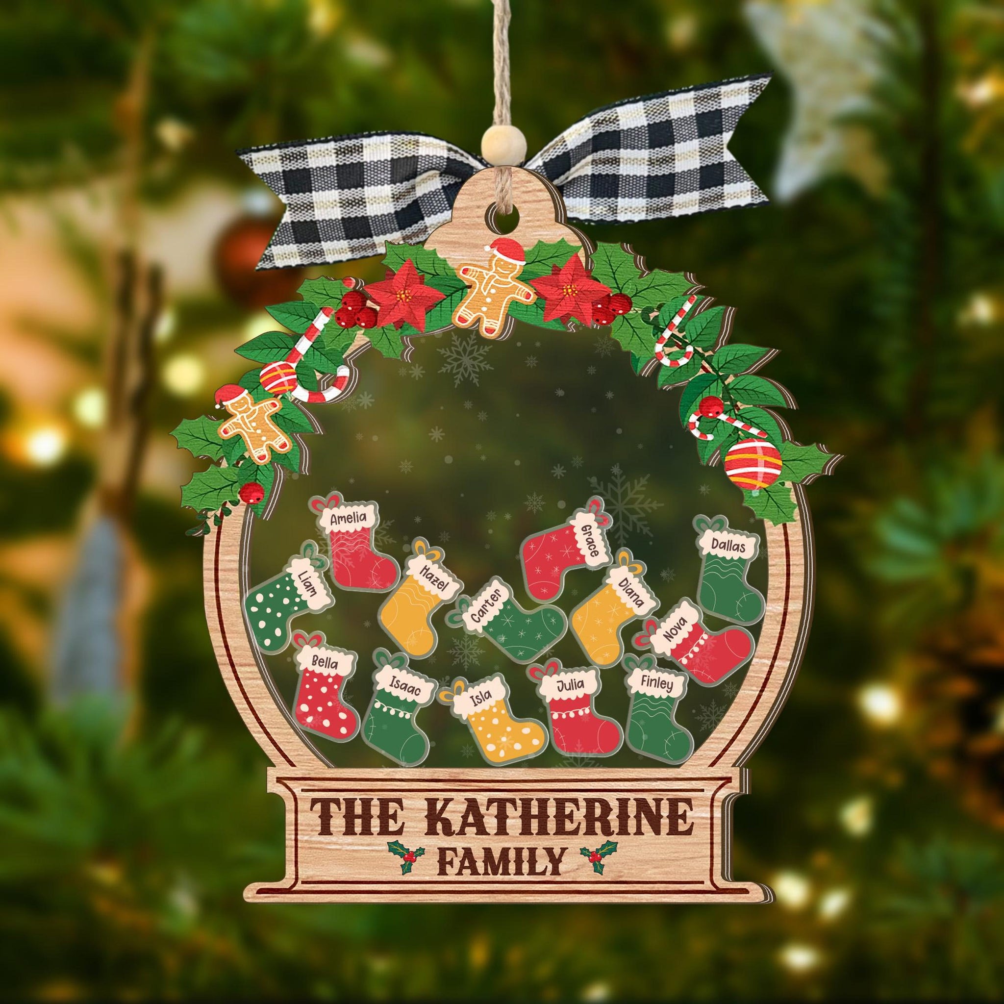 Christmas Stockings Family - Personalized 4D Shaker Ornament - Christmas Gift For Family