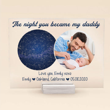 The Night You Became My Daddy - Personalized Acrylic Plaque - Gift For New Dad, Father's Day