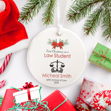 First Christmas As A Law Student - Personalized Ornament - Christmas Gift For Lawyer, Law Student