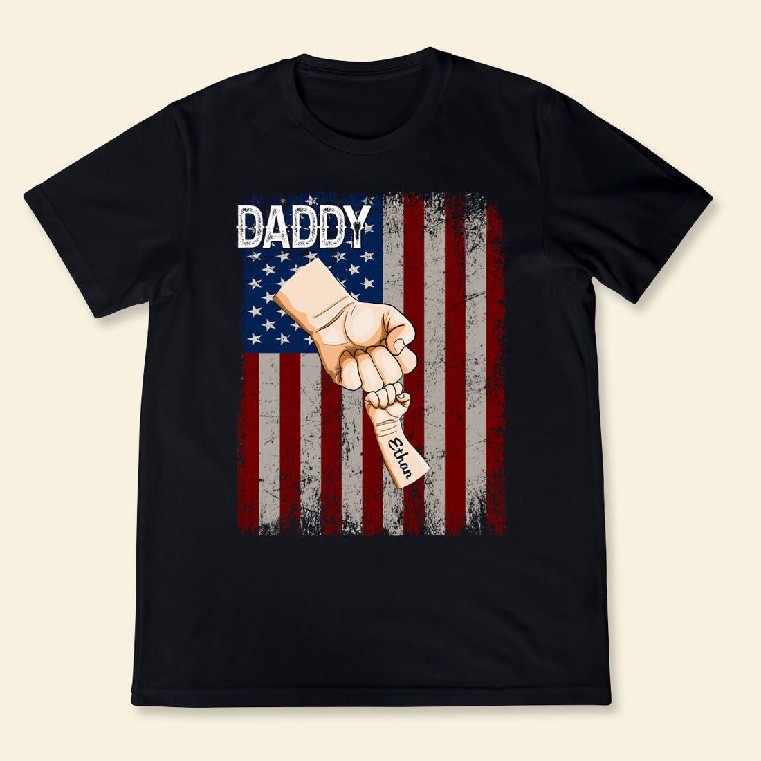 Grandpa & Grandkids American Fist Bump - Personalized Apparel - Loving Gift For Father, Dad, Father's Day