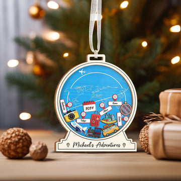 2024 Global Adventures - Personalized 4D Shaker Ornament - Christmas Gift