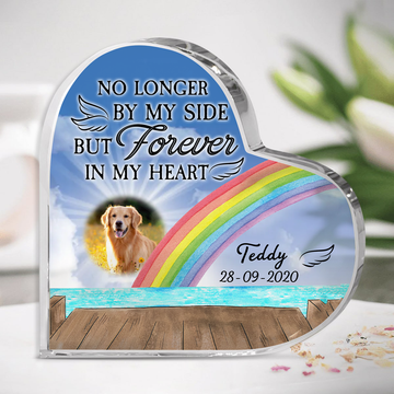 Sympathy Acrylic Plaque Personalized For Dog - No Longer By My Side - Dog Memorial Gift For Him