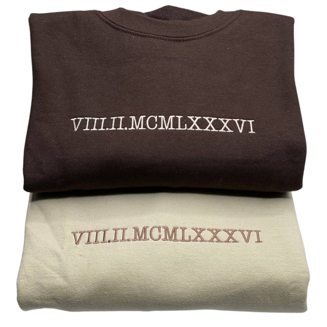 Personalized Roman Numeral Date and Initial Perfect for Couple's Anniversary Embroidered Shirt