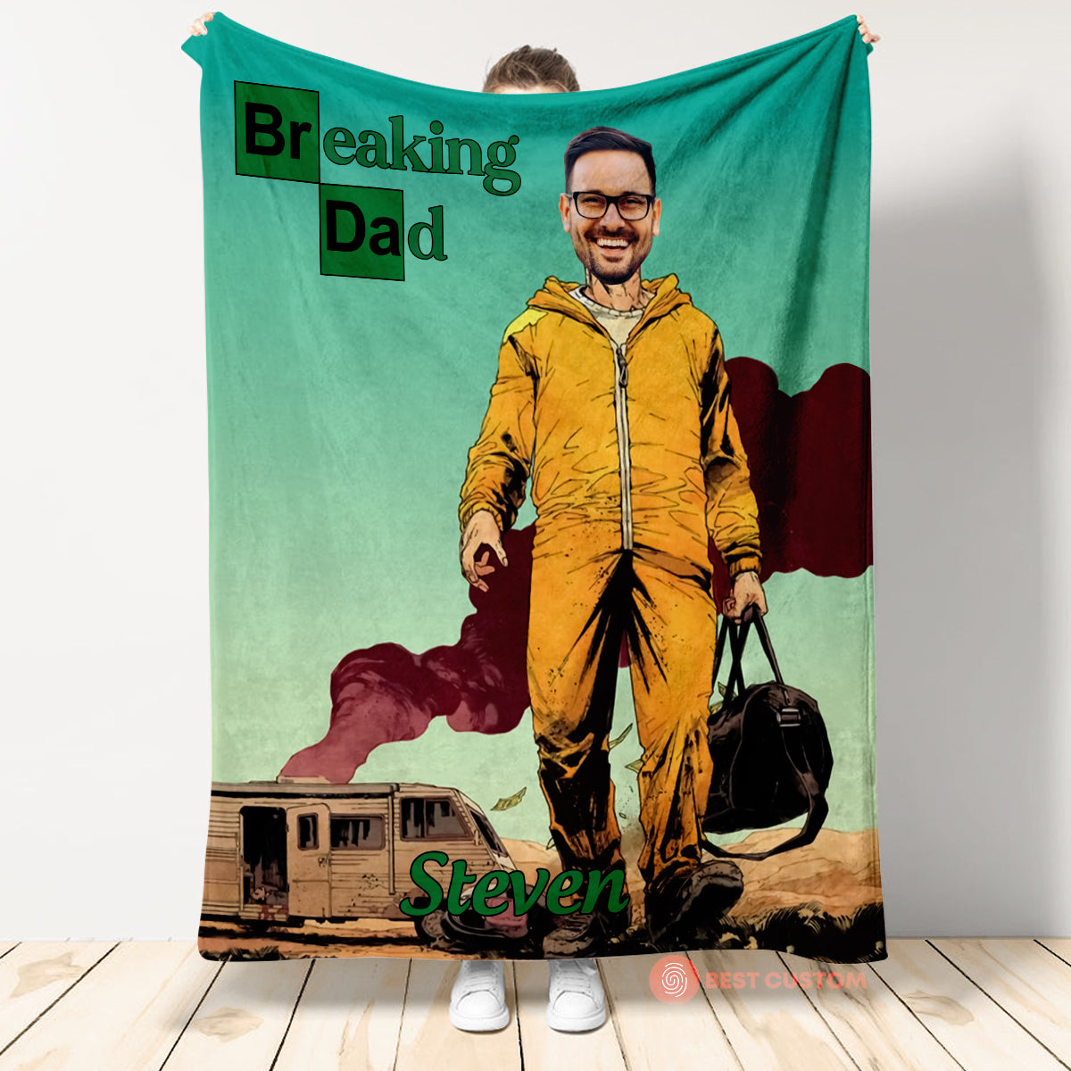 Breaking Dad - Personalized Blanket - Gift For Father