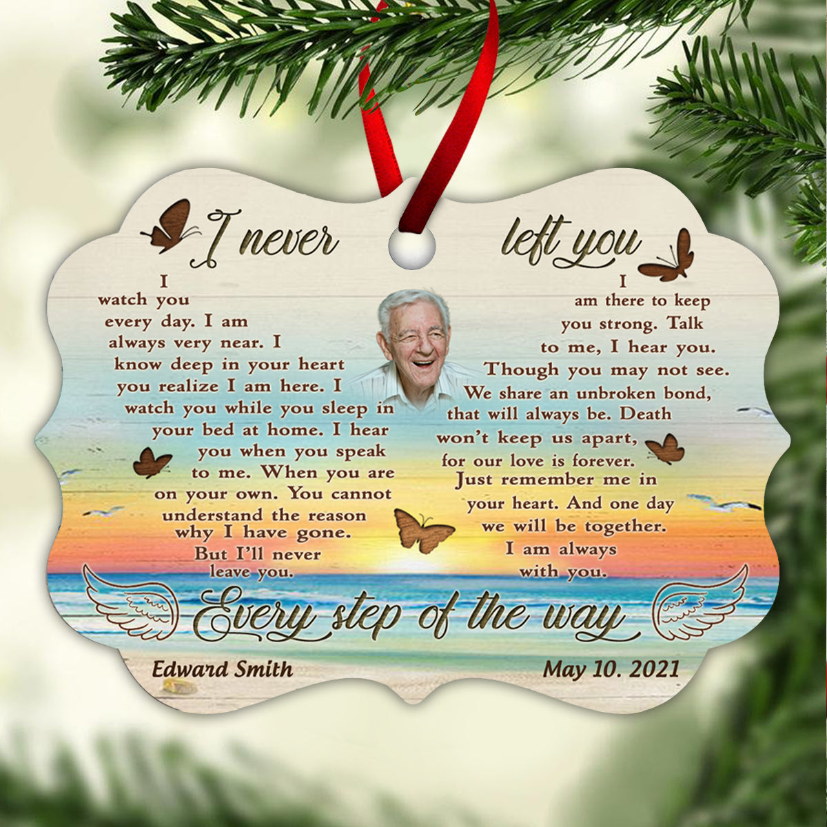 Consider This Blanket A Big Hug From Heaven - Personalized Photo Custom Shape Ornament - Memorial Gift For Family Members