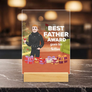 Best Father Award - Personalized Acrylic Plaque - Christmas Gift For Dad, Father