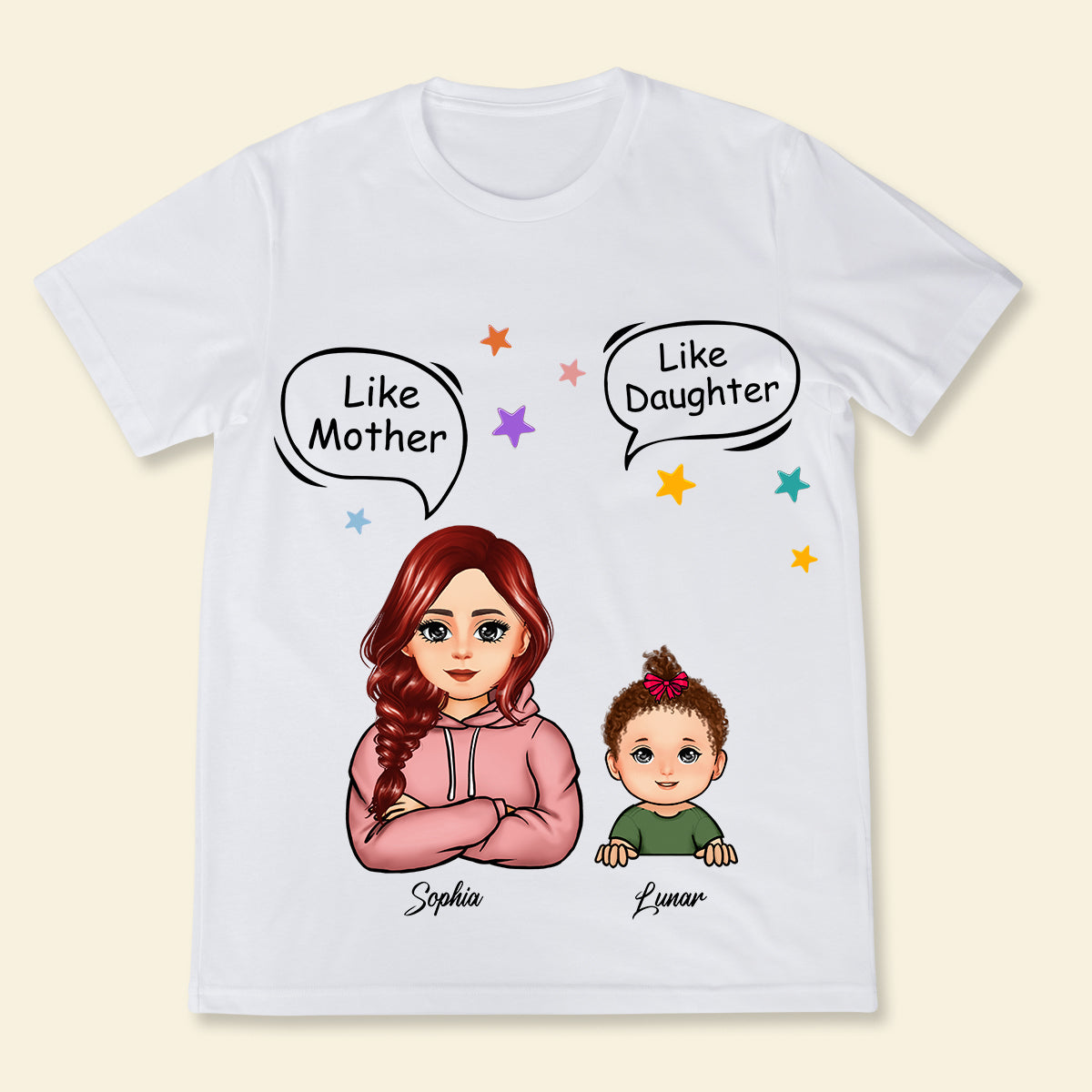 Like Mother Like Daughter Text Bubble - Personalized Apparel - Gift For Mom, Mother, Mommy, Mother's Day