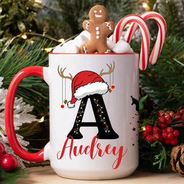 Custom Letter Name - Personalized Mug - Christmas Gift For Friends, Family