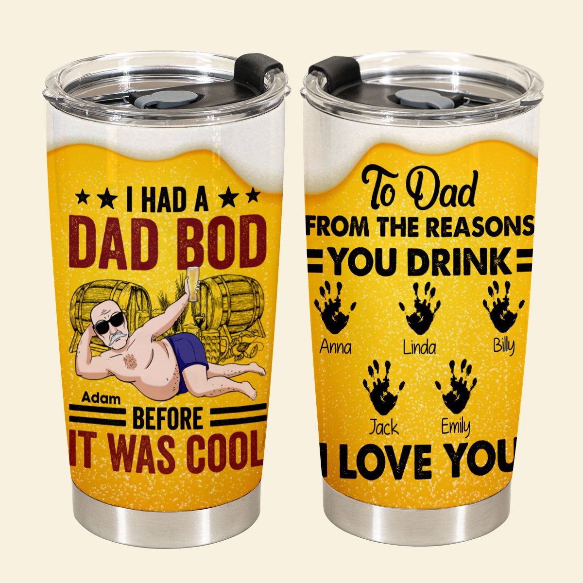 Dad Bod Before It Was Cool - Personalized Tumbler - Gift for Father