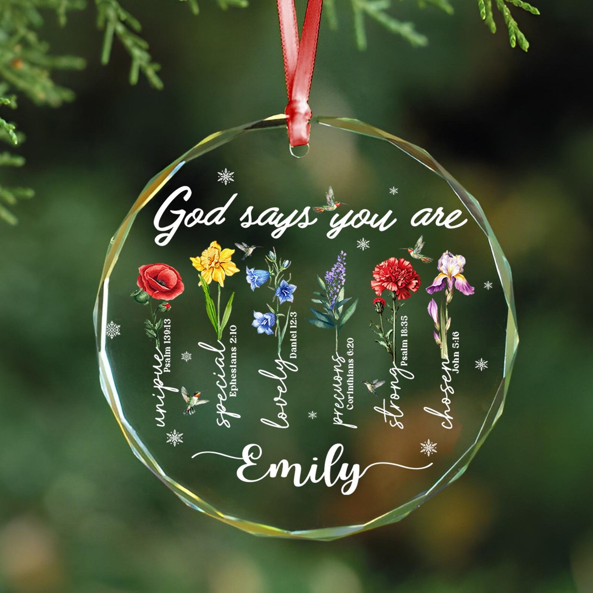 Personalized Ornament Christian, Bible Verse Ornament, God Says You Are Ornament, Christmas Birthday Gift For Her, Christian Christmas Decor