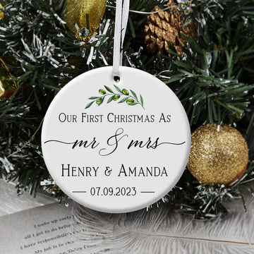 Our First Christmas As Mr. And Mrs. - Personalized Ornament - Christmas Gift