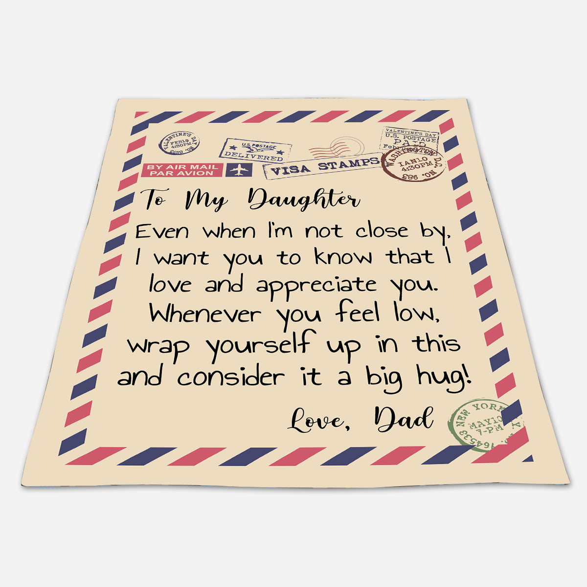 To My Daughter I Love And Appreciate You Fleece Blanket - Quilt Blanket, Love From Dad