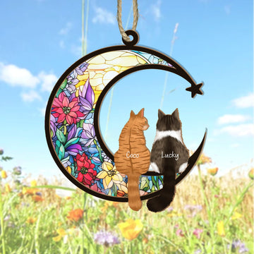 Memorial Cat Sympathy Gift For Cat Lovers, Personalized Suncatcher, Cat Loss Gift, Cat Remembrance Gift