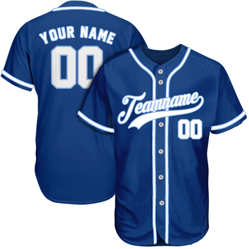 Custom Blue White Baseball Jersey