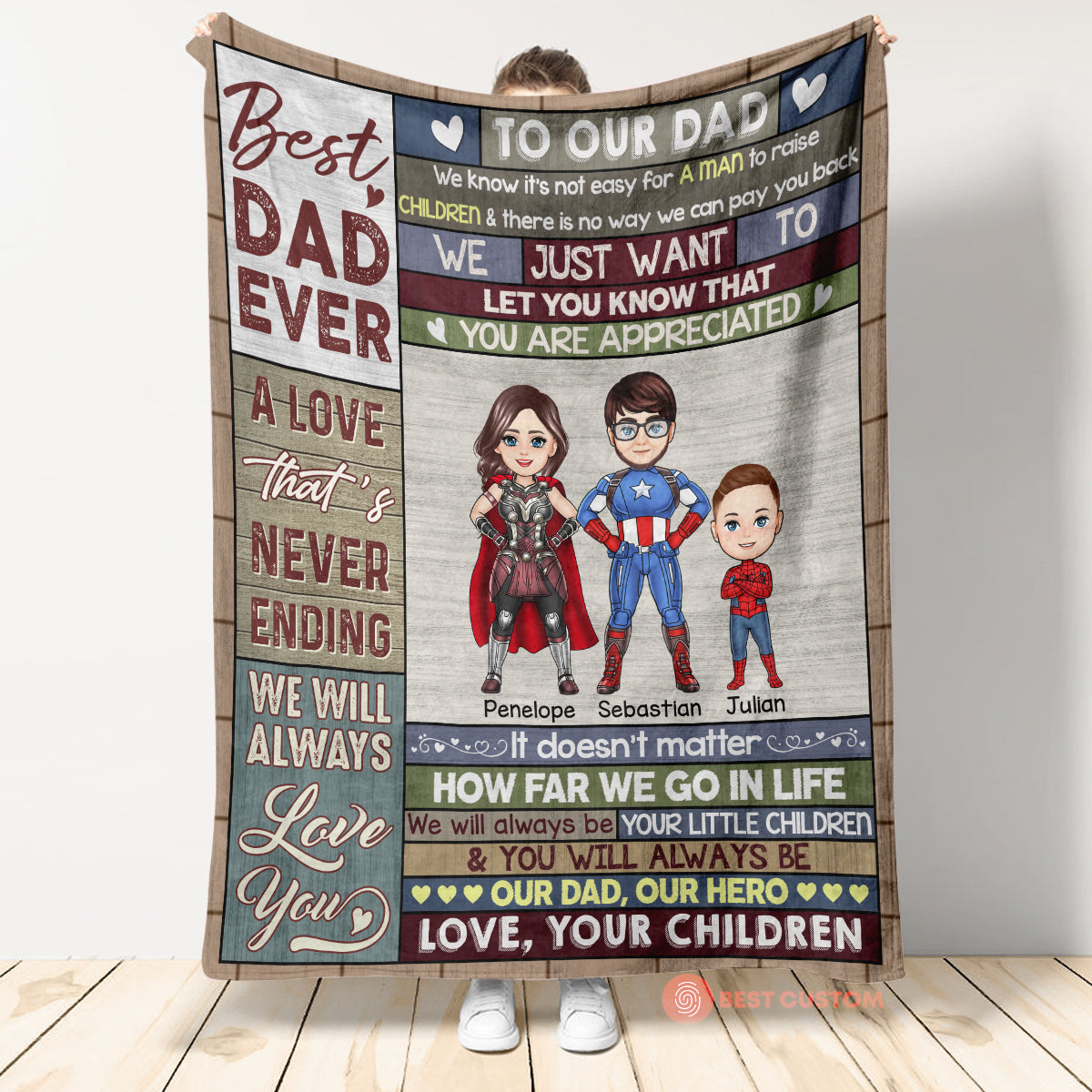 You Will Always Be My Loving Dad - Personalized Blanket - Gift For Father, Dad, Father's Day