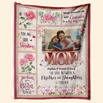 Wrap Yourself Up And Consider It A Big Hug - Personalized Blanket - Birthday Mother's Day Gift For Mom, Mum