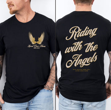 Riding With The Angels - Personalized Shirt - Memorial Gift