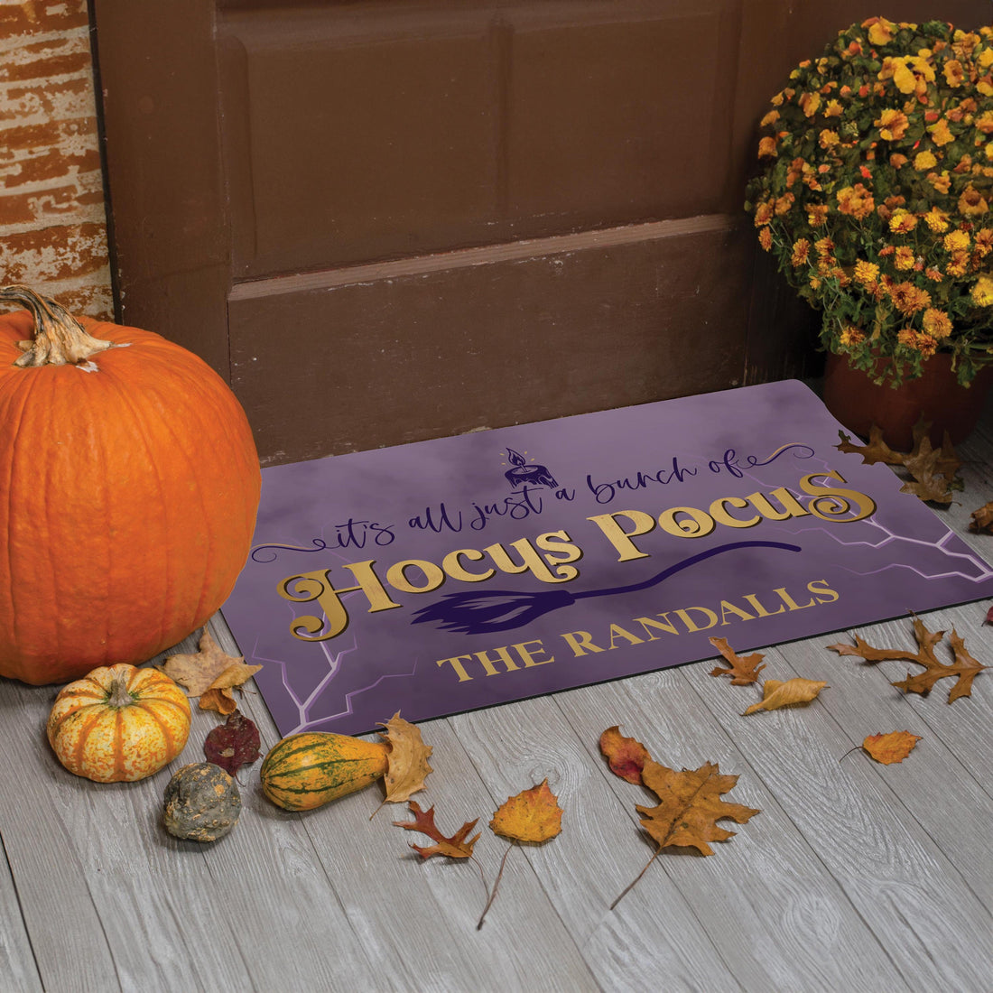 A Bunch Of Hocus Pocus - Personalized Doormat - Halloween Gift For Family